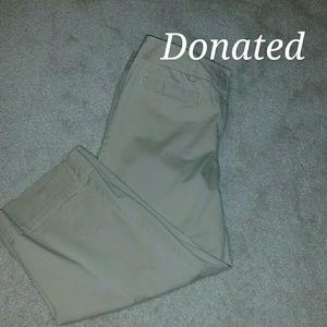 Khaki Tan Cropped Trousers 12 Petite